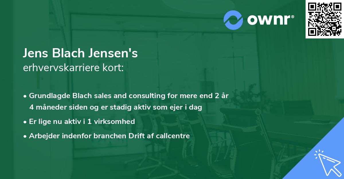 Jens Blach Jensen's erhvervskarriere kort