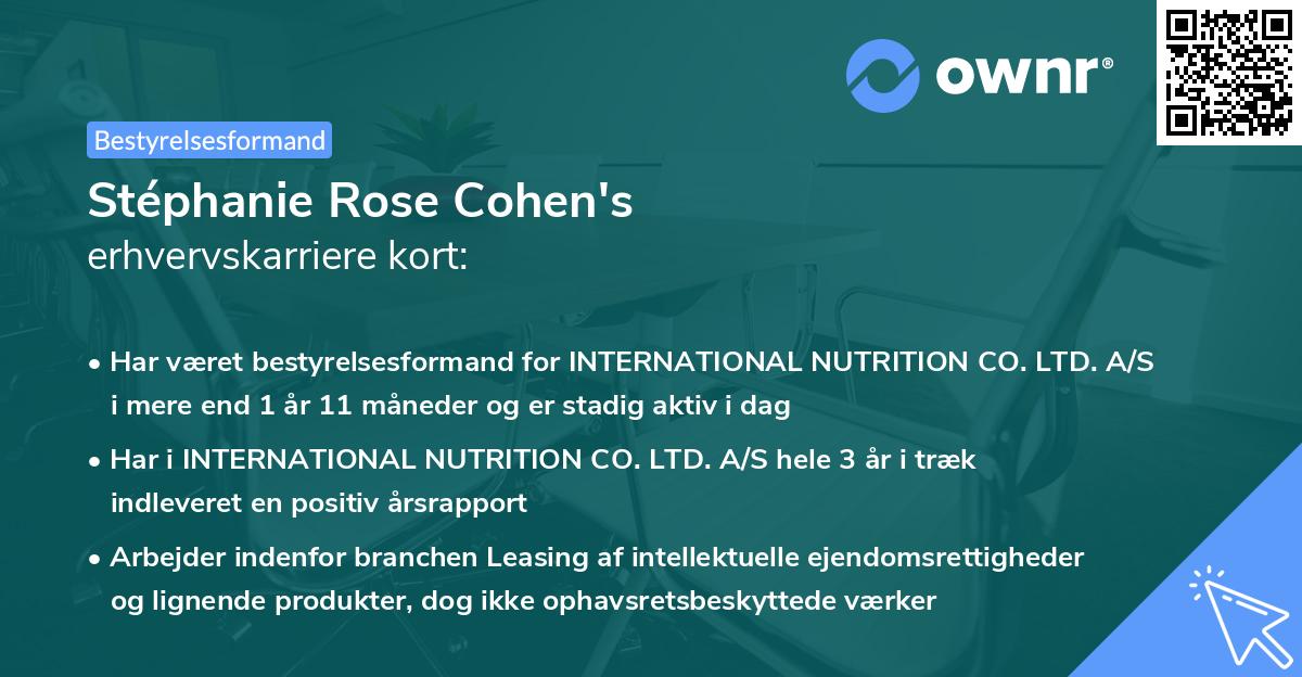 Stéphanie Rose Cohen's erhvervskarriere kort