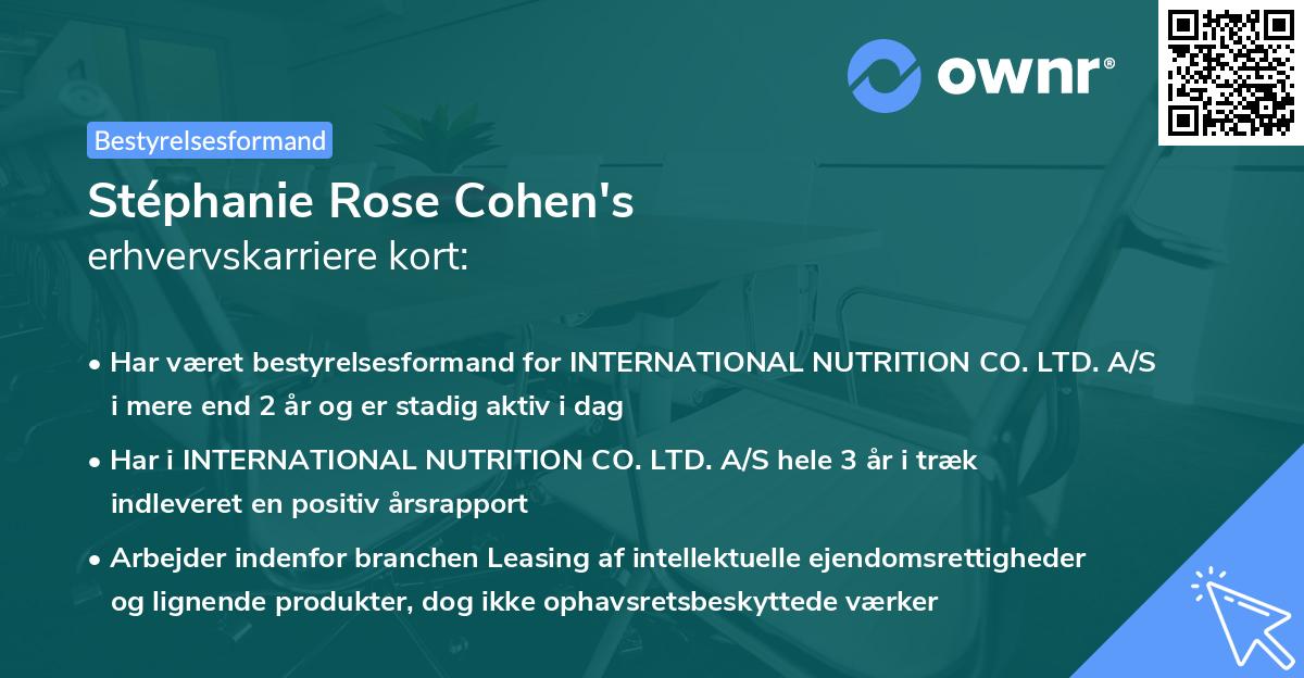Stéphanie Rose Cohen's erhvervskarriere kort