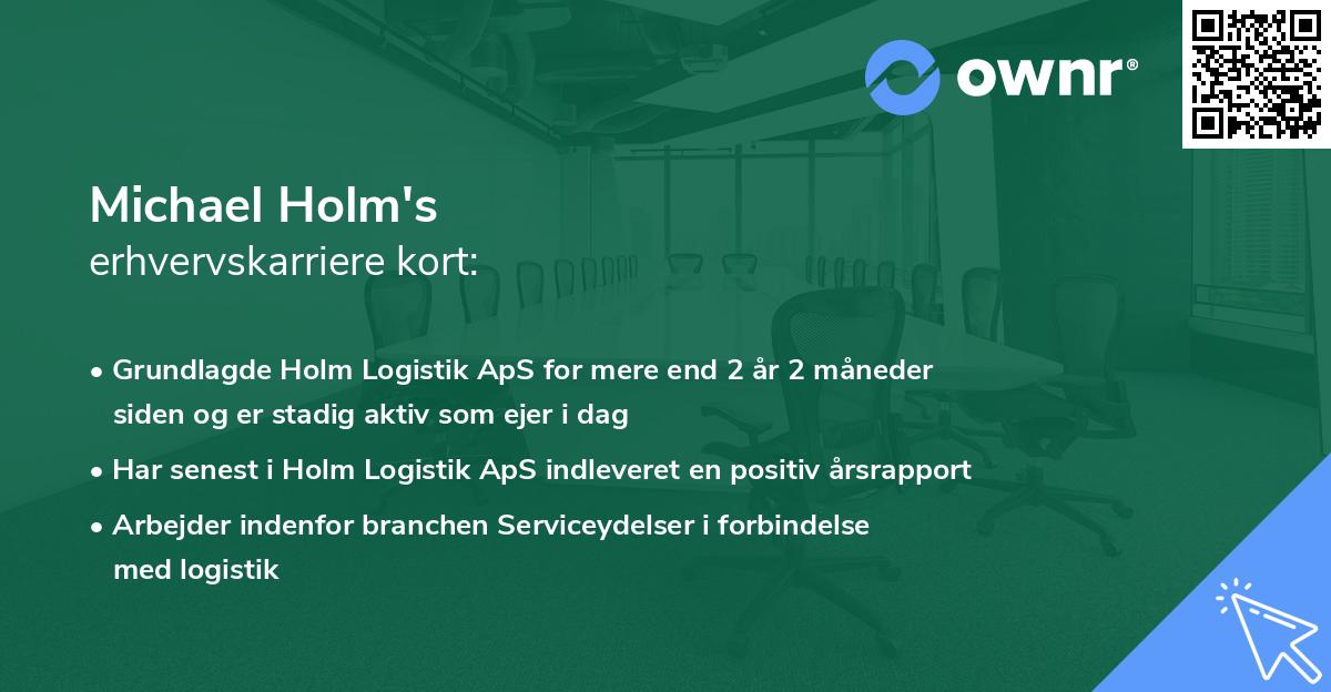 Michael Holm's erhvervskarriere kort
