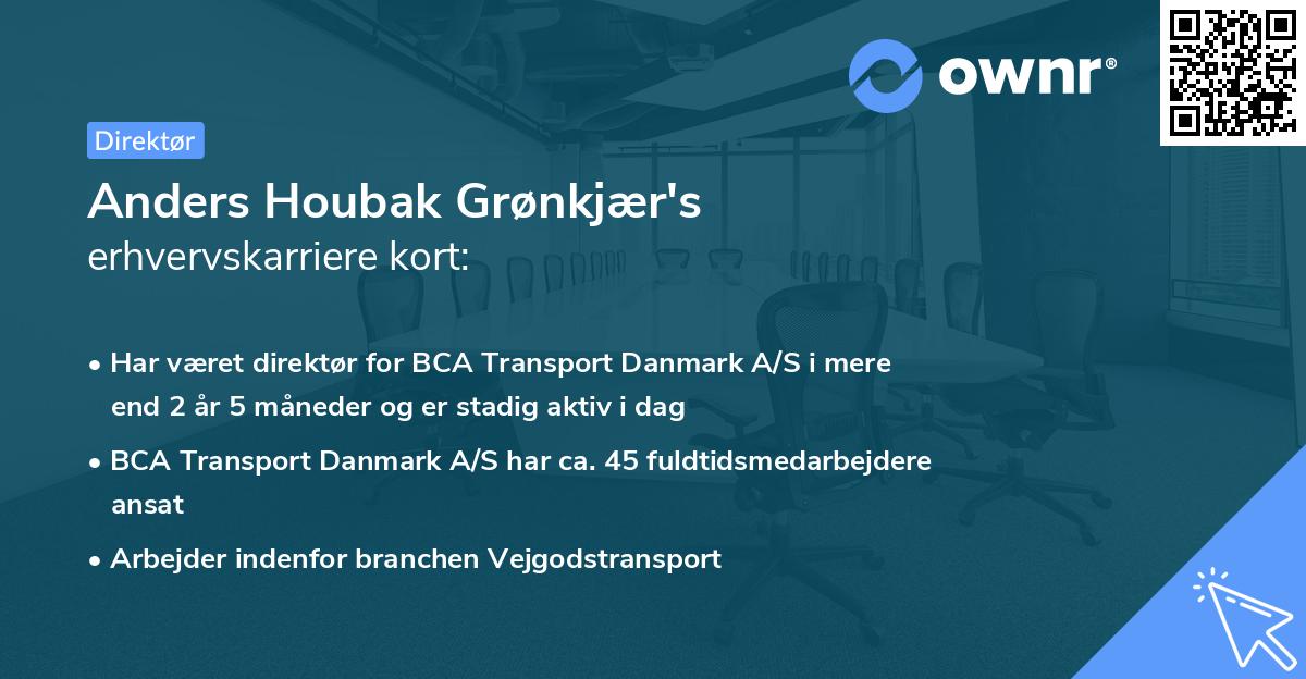 Anders Houbak Grønkjær's erhvervskarriere kort