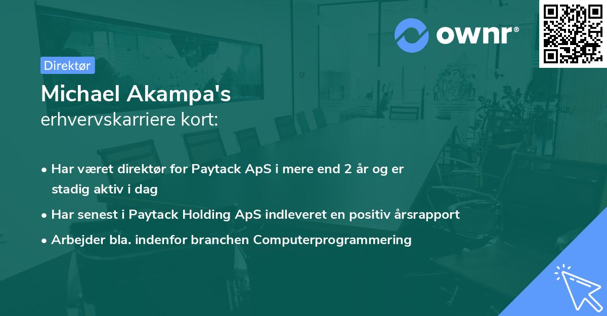 Michael Akampa's erhvervskarriere kort