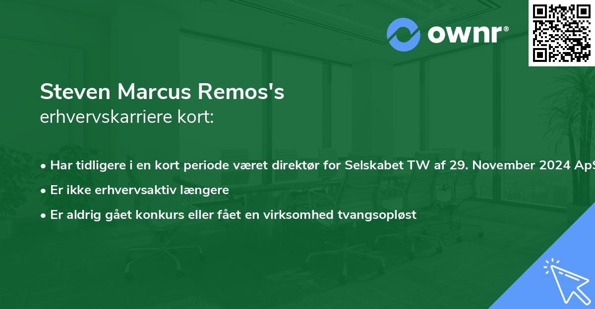 Steven Marcus Remos's erhvervskarriere kort