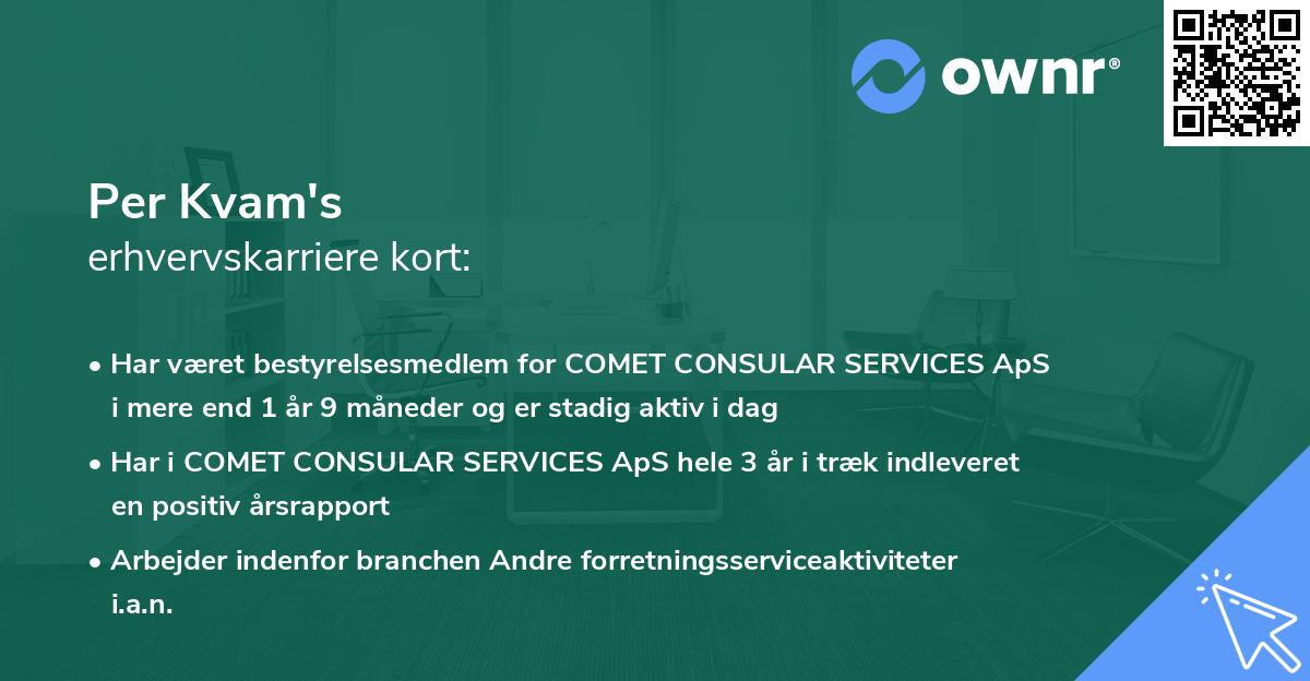 Per Kvam's erhvervskarriere kort