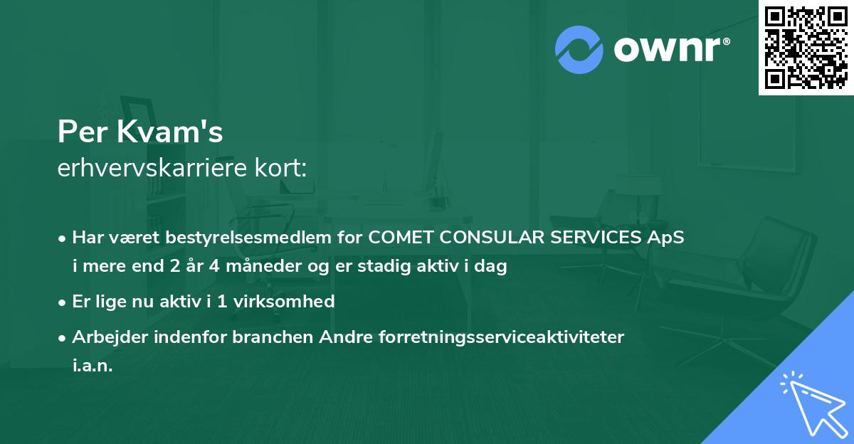 Per Kvam's erhvervskarriere kort