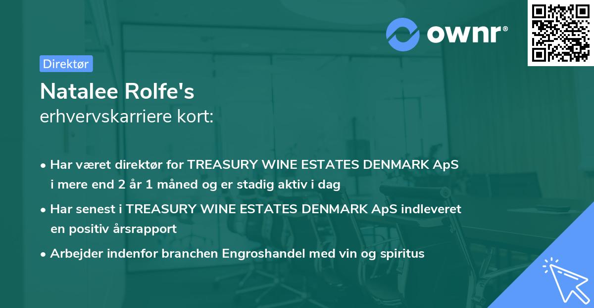 Natalee Rolfe's erhvervskarriere kort