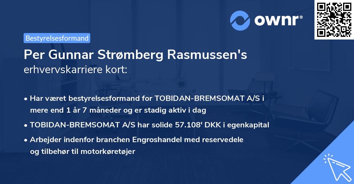 Per Gunnar Strømberg Rasmussen's erhvervskarriere kort