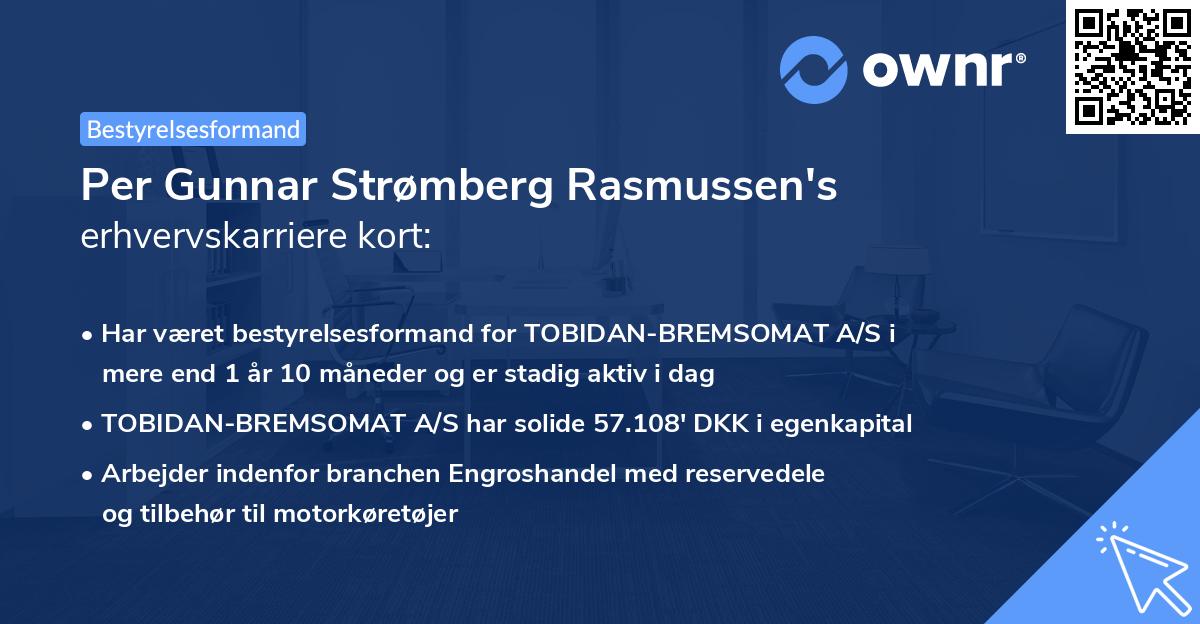 Per Gunnar Strømberg Rasmussen's erhvervskarriere kort