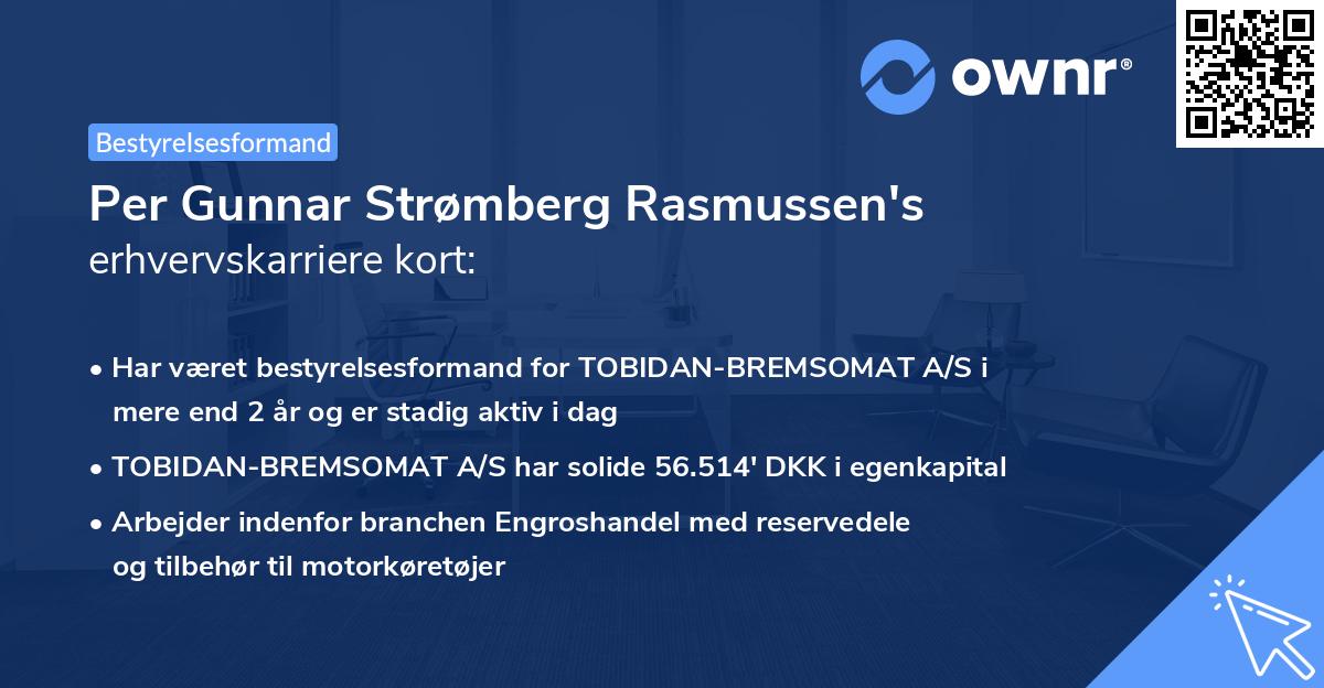 Per Gunnar Strømberg Rasmussen's erhvervskarriere kort