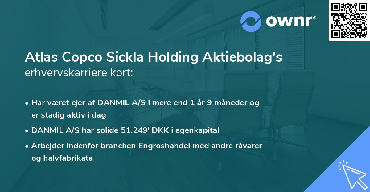Atlas Copco Sickla Holding Aktiebolag's erhvervskarriere kort
