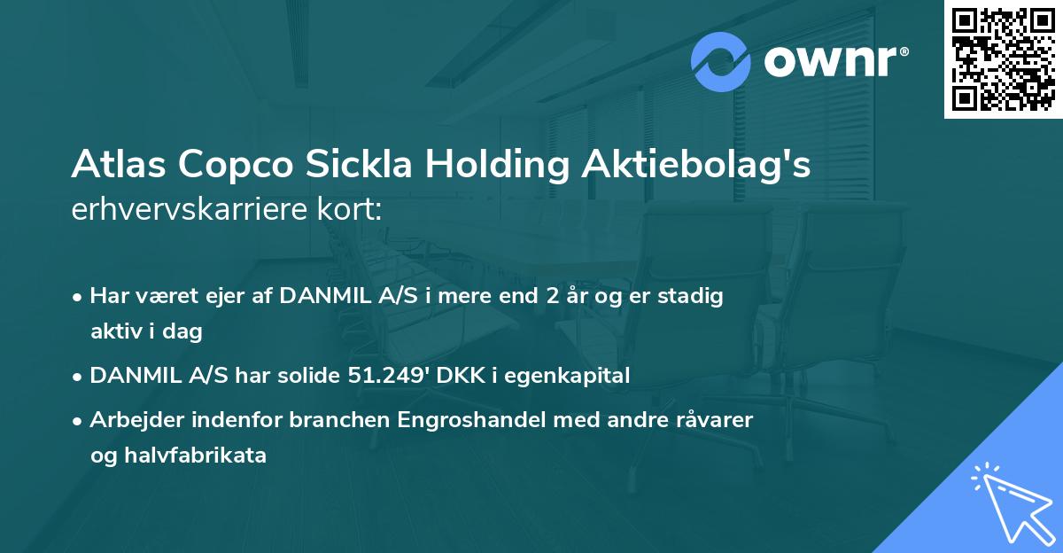 Atlas Copco Sickla Holding Aktiebolag's erhvervskarriere kort