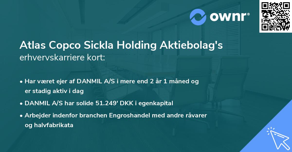 Atlas Copco Sickla Holding Aktiebolag's erhvervskarriere kort