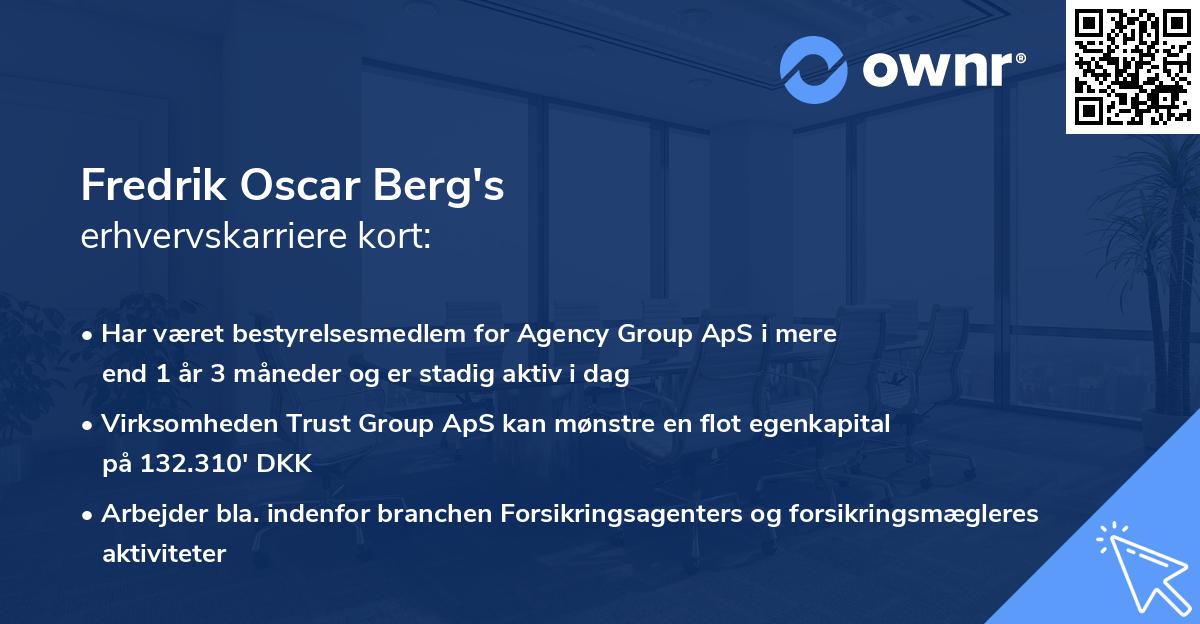 Fredrik Oscar Berg's erhvervskarriere kort