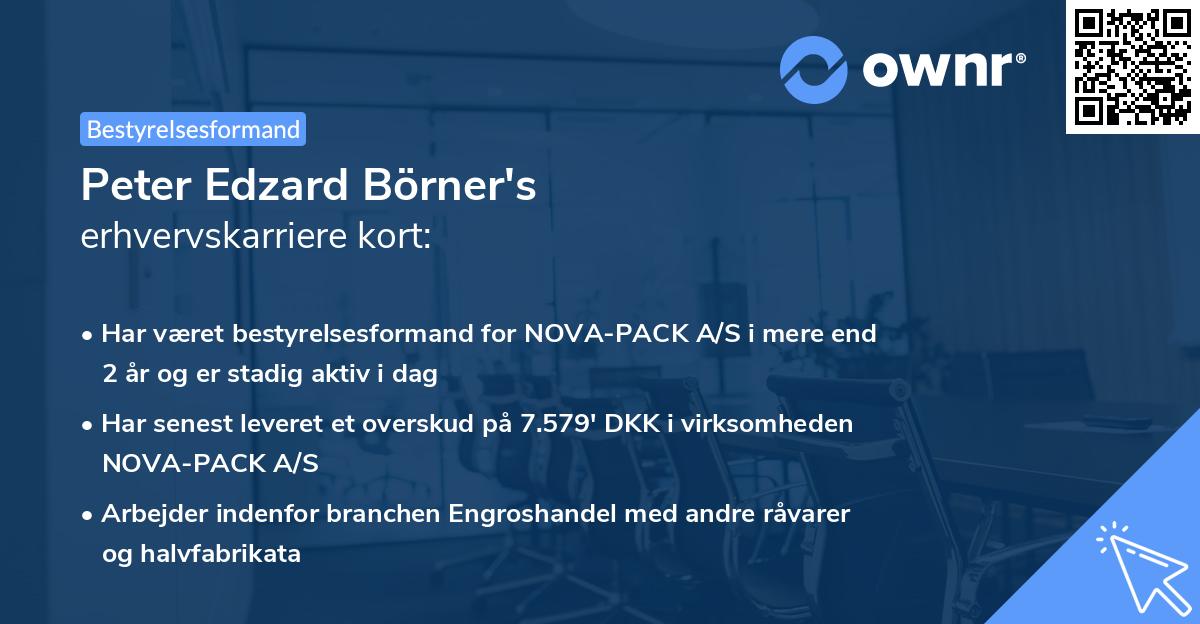 Peter Edzard Börner's erhvervskarriere kort