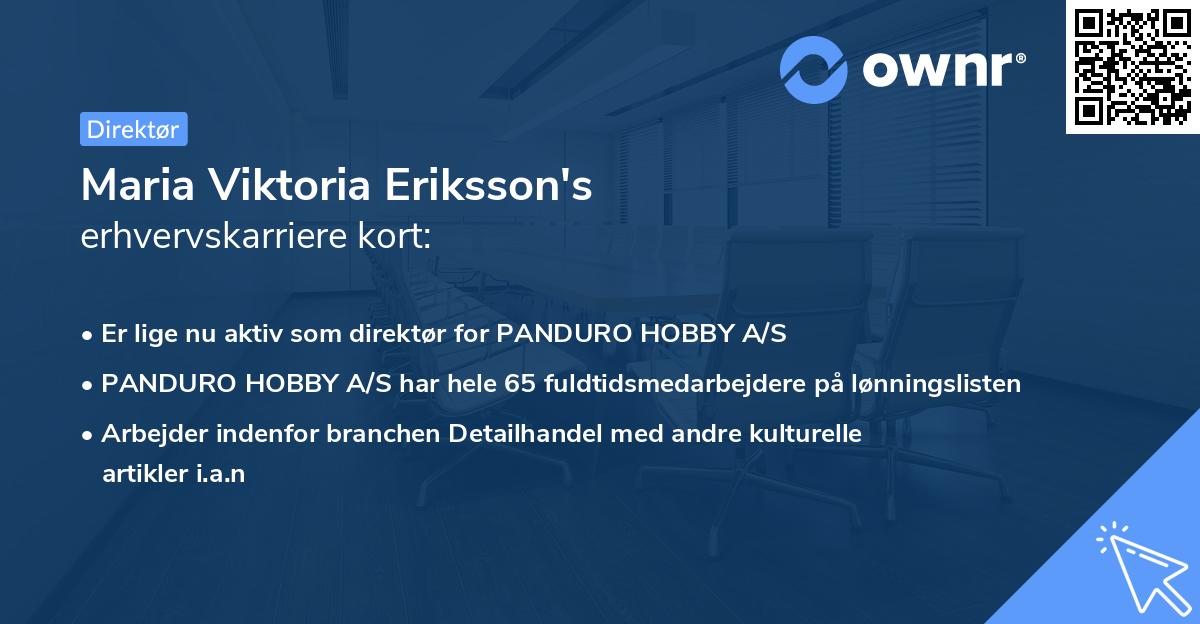 Maria Viktoria Eriksson's erhvervskarriere kort