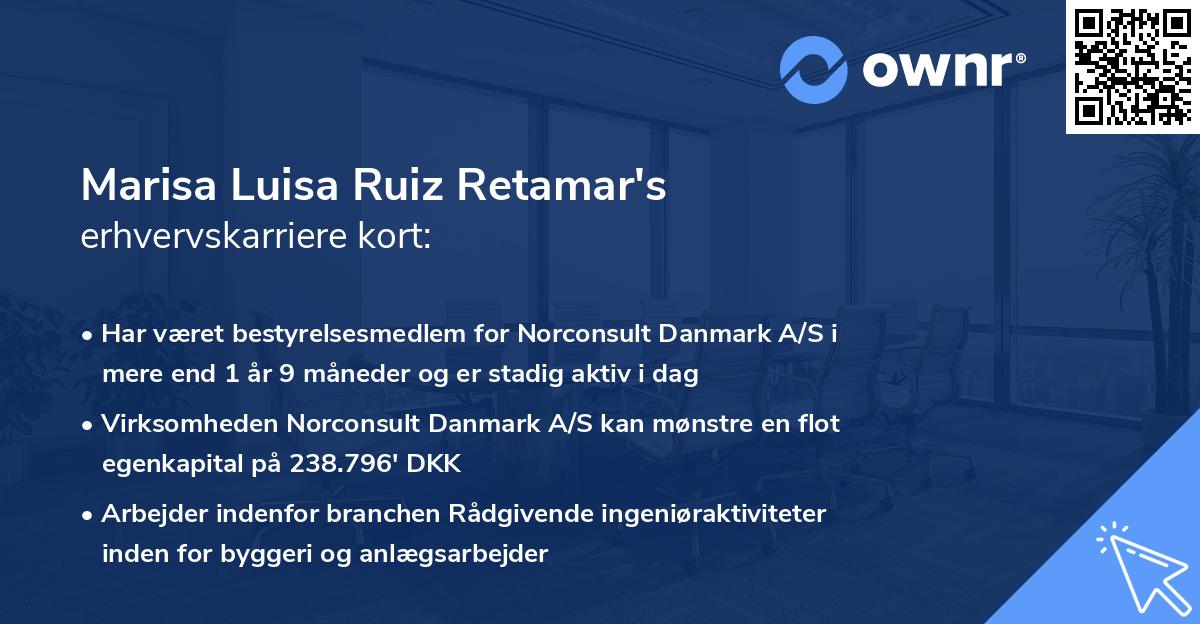 Marisa Luisa Ruiz Retamar's erhvervskarriere kort