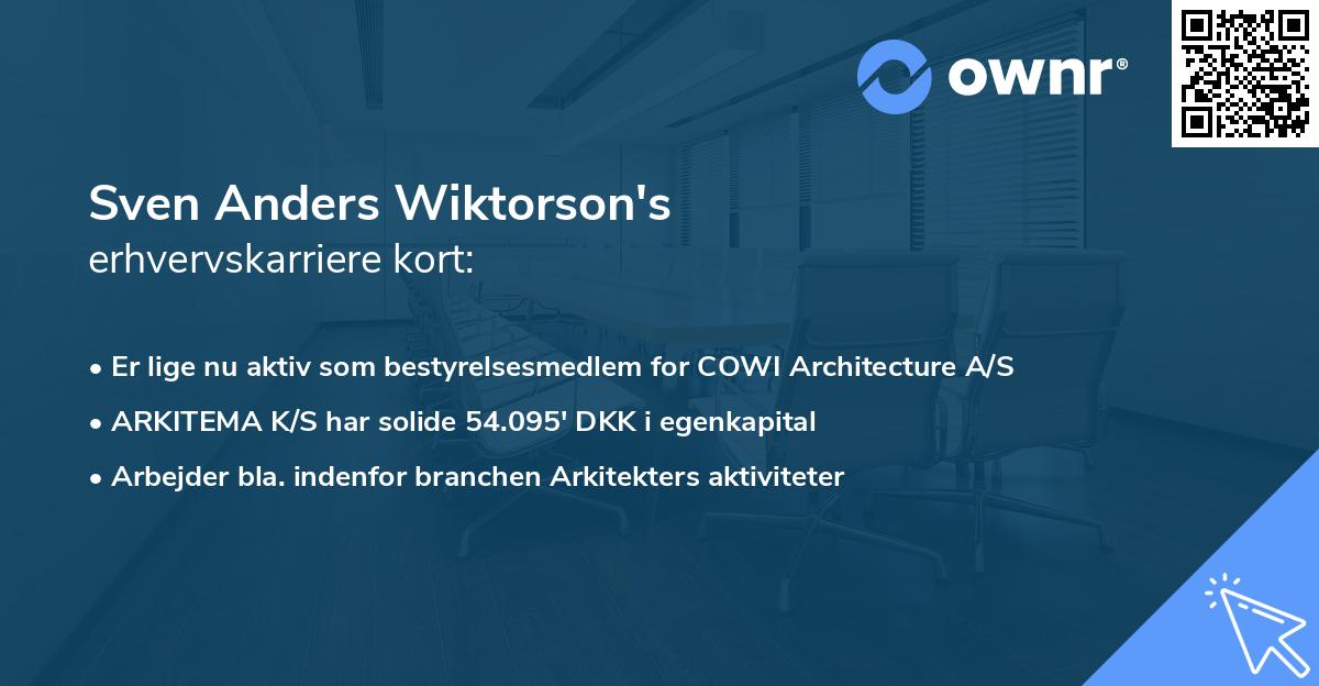 Sven Anders Wiktorson's erhvervskarriere kort