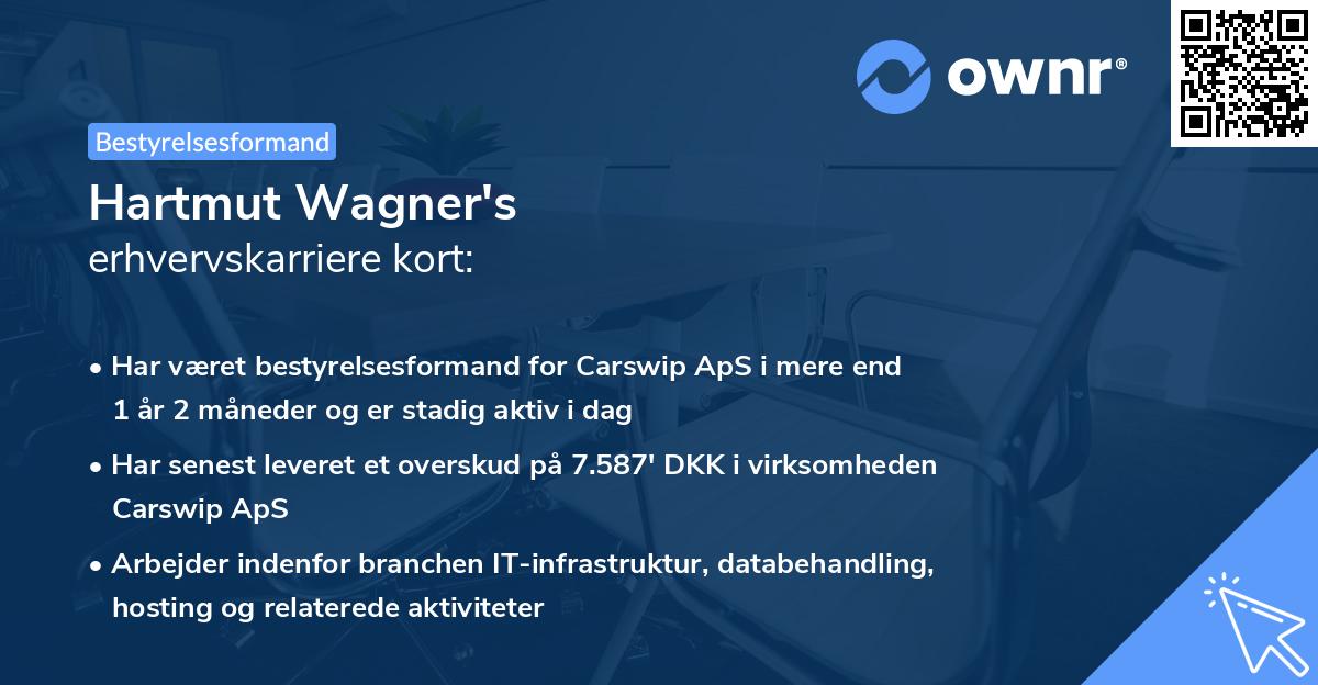 Hartmut Wagner's erhvervskarriere kort