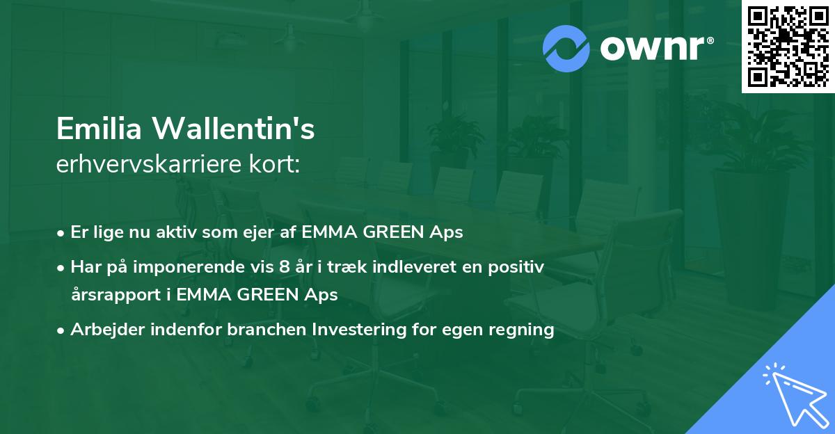 Emilia Wallentin's erhvervskarriere kort