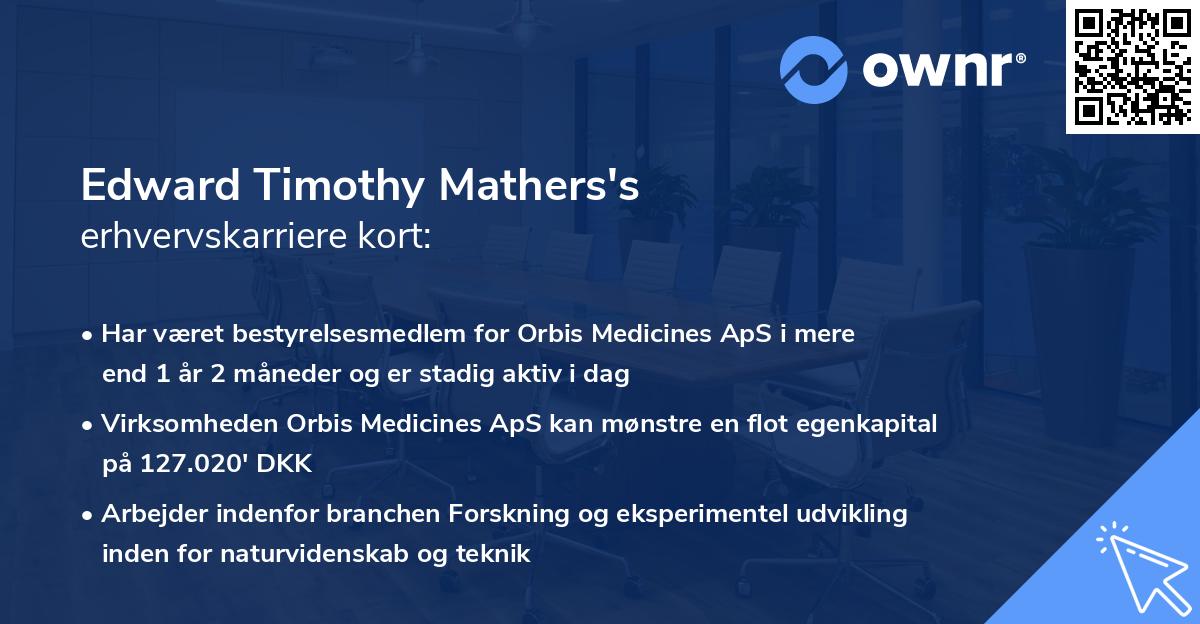 Edward Timothy Mathers's erhvervskarriere kort