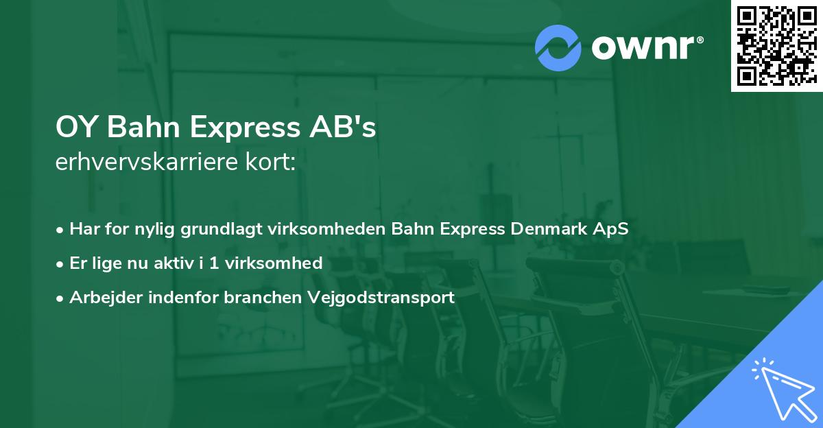 OY Bahn Express AB's erhvervskarriere kort