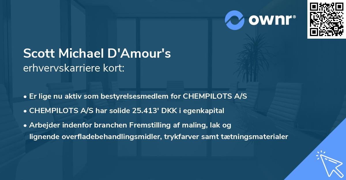 Scott Michael D'Amour's erhvervskarriere kort
