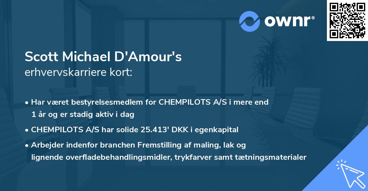Scott Michael D'Amour's erhvervskarriere kort