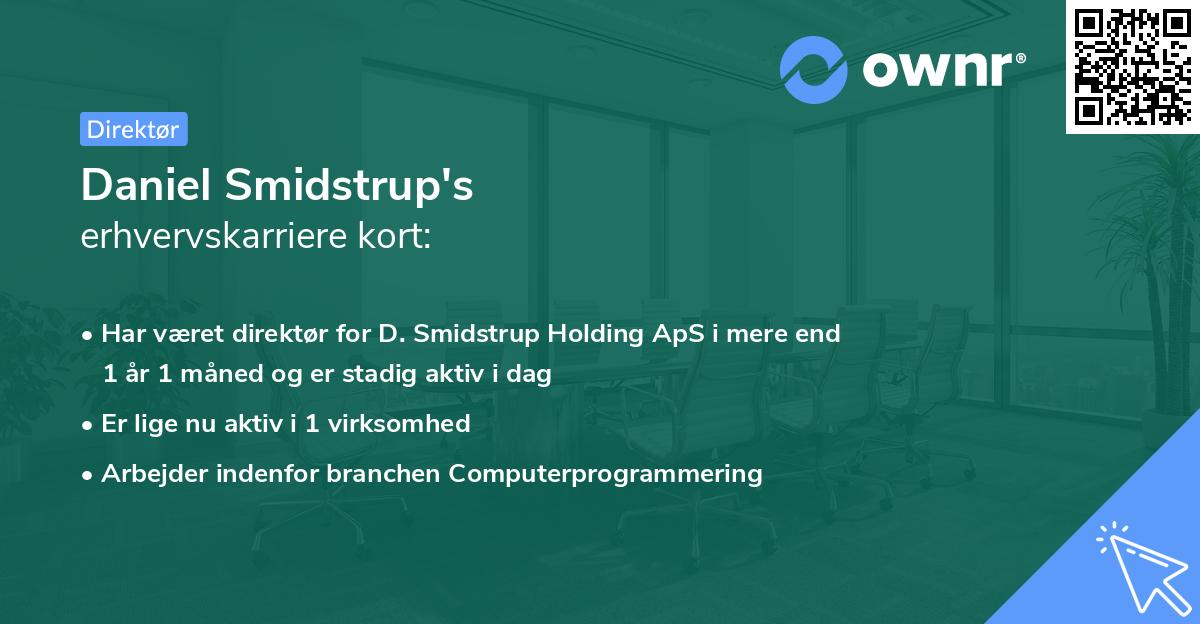Daniel Smidstrup's erhvervskarriere kort
