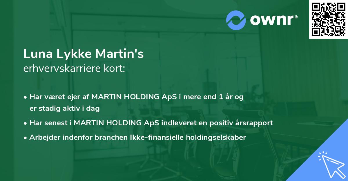 Luna Lykke Martin's erhvervskarriere kort