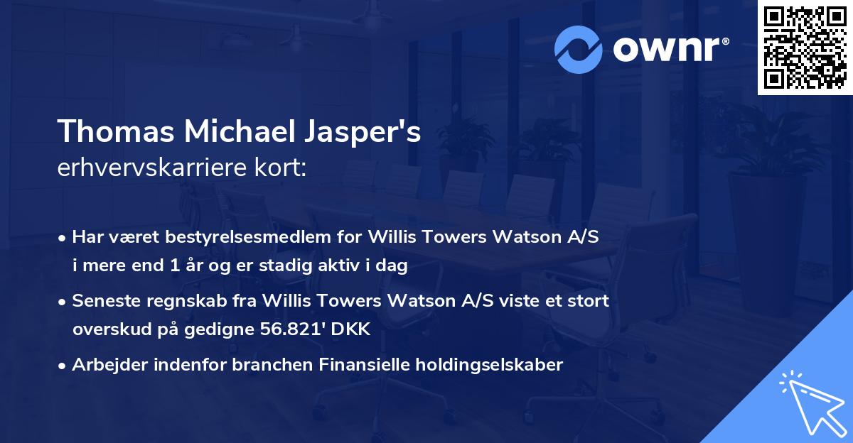 Thomas Michael Jasper's erhvervskarriere kort