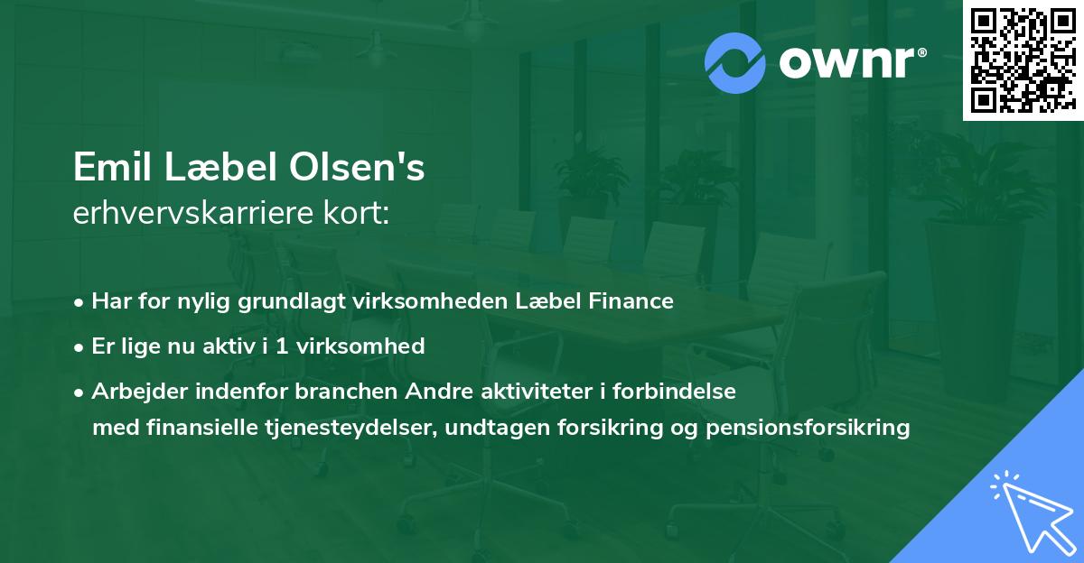 Emil Læbel Olsen's erhvervskarriere kort