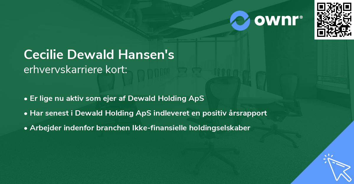 Cecilie Dewald Hansen's erhvervskarriere kort