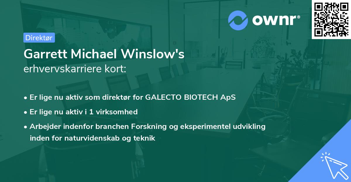 Garrett Michael Winslow's erhvervskarriere kort
