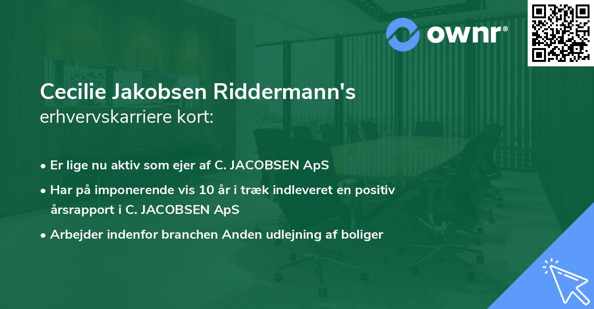 Cecilie Jakobsen Riddermann's erhvervskarriere kort
