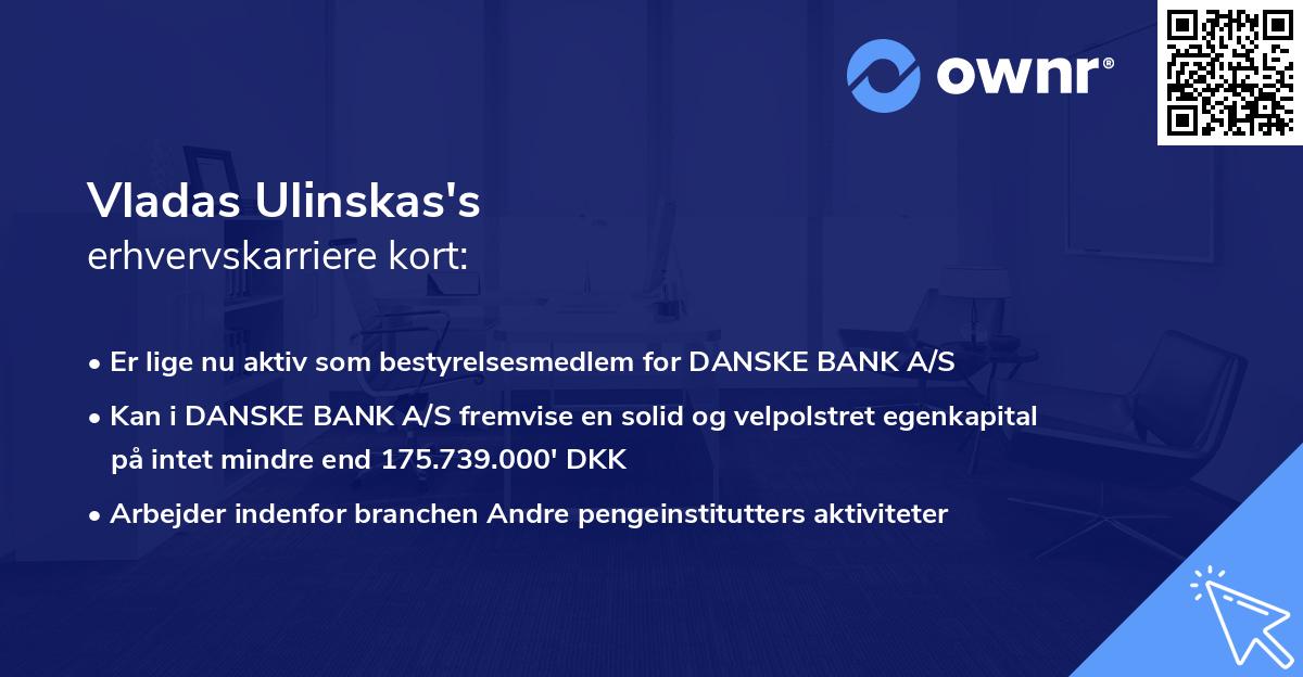 Vladas Ulinskas's erhvervskarriere kort