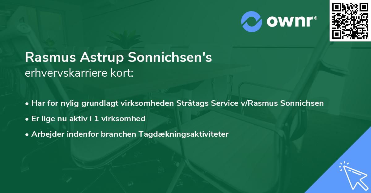 Rasmus Astrup Sonnichsen's erhvervskarriere kort