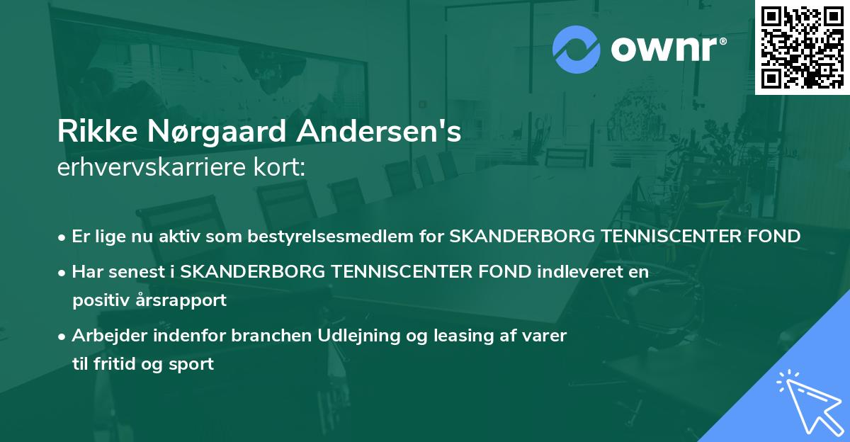 Rikke Nørgaard Andersen's erhvervskarriere kort