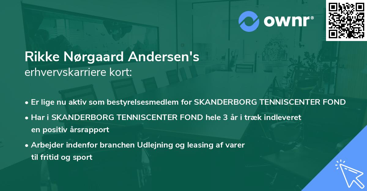 Rikke Nørgaard Andersen's erhvervskarriere kort