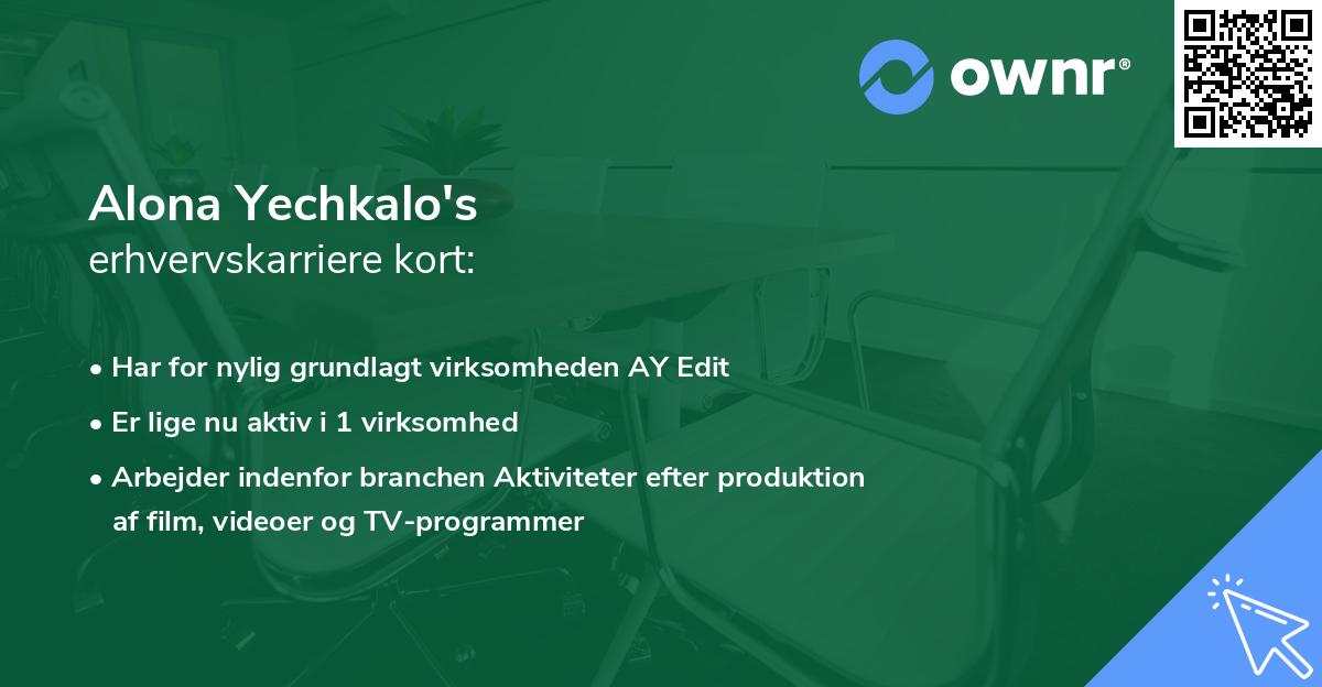 Alona Yechkalo's erhvervskarriere kort