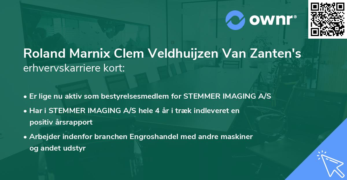 Roland Marnix Clem Veldhuijzen Van Zanten's erhvervskarriere kort