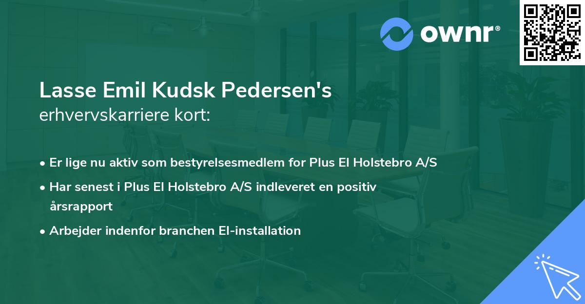 Lasse Emil Kudsk Pedersen's erhvervskarriere kort