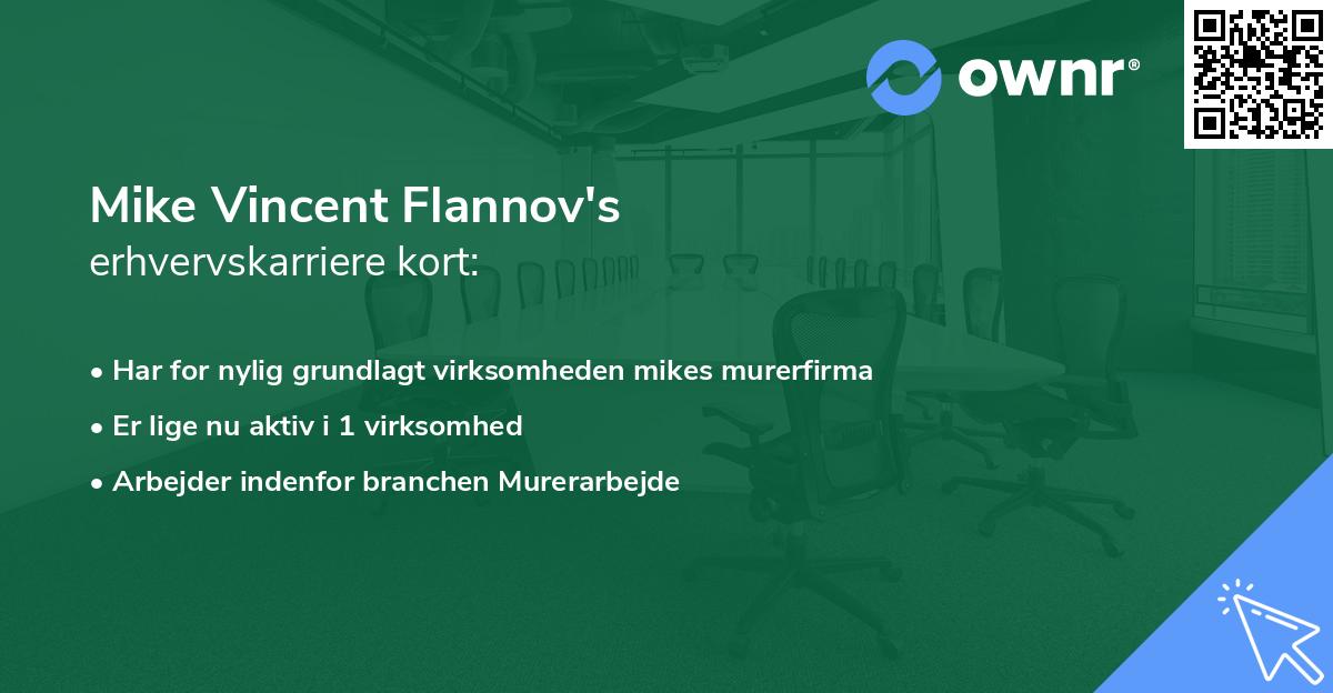 Mike Vincent Flannov's erhvervskarriere kort