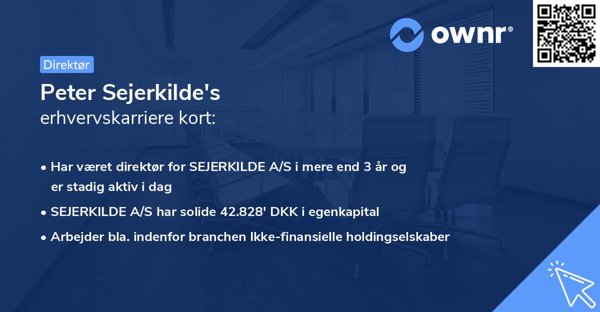 Peter Sejerkilde's erhvervskarriere kort