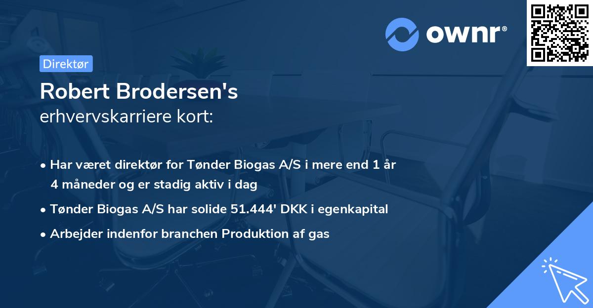 Robert Brodersen's erhvervskarriere kort