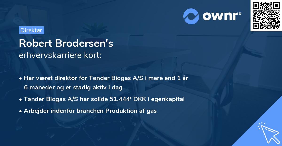 Robert Brodersen's erhvervskarriere kort