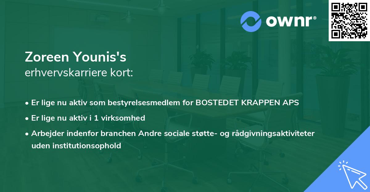 Zoreen Younis's erhvervskarriere kort