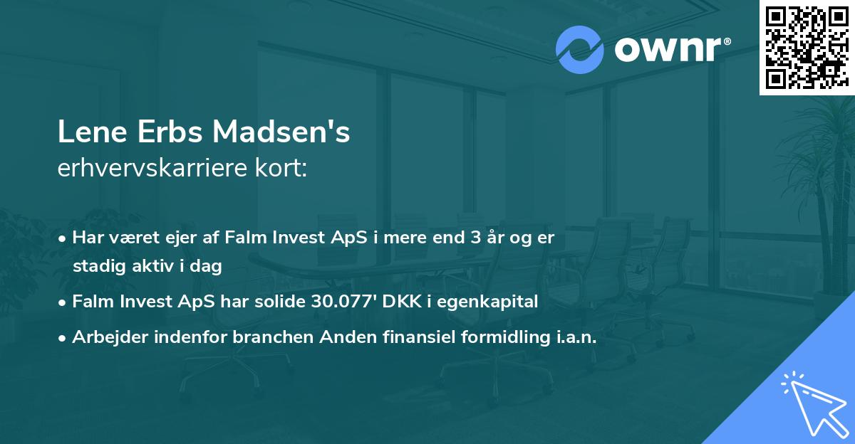Lene Erbs Madsen's erhvervskarriere kort
