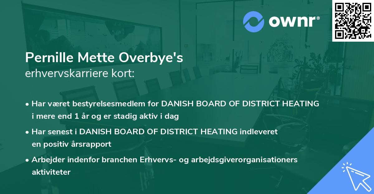 Pernille Mette Overbye's erhvervskarriere kort