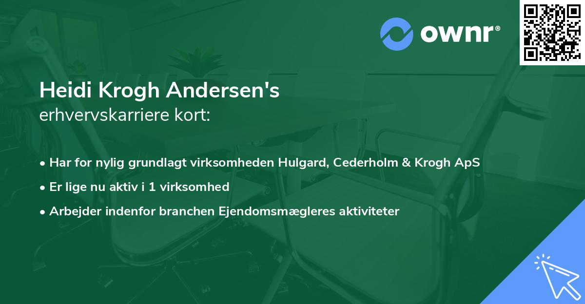 Heidi Krogh Andersen's erhvervskarriere kort