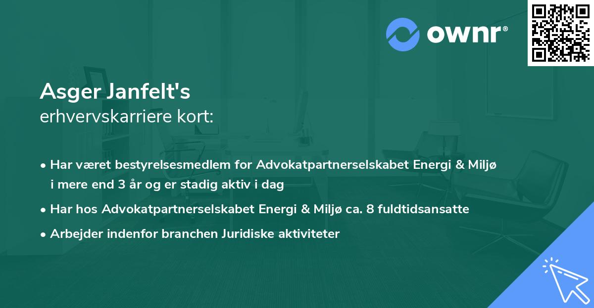Asger Janfelt's erhvervskarriere kort
